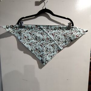 Lands' End Dog Penguin Print Bandana - Light Blue Medium